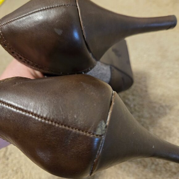 Dexflex Brown Saddle Tweed Heel Oxford Stiletto Ankle Boot - Picture 5 of 6